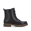 Remonte Laced Gum Sole Biker Boot - Black Leather